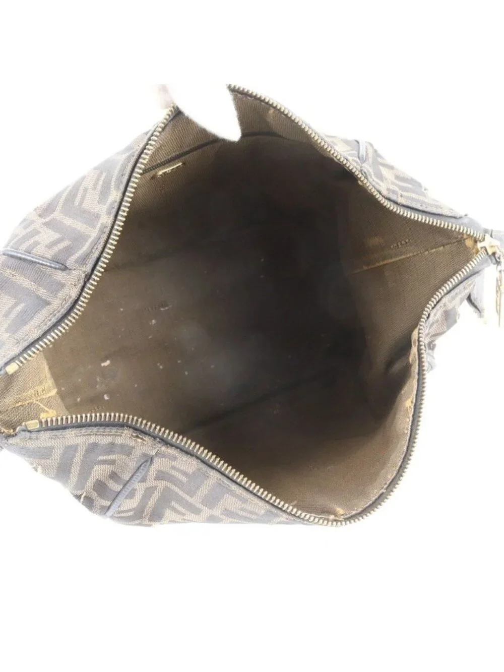 Fendi Zucca Mini Pouch Leather Nylon Handbag